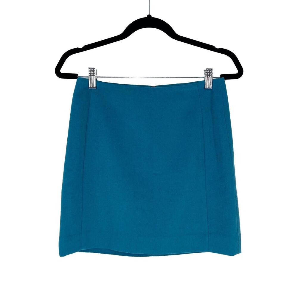 The Limited Women’s Size 0 XS Solid Turquoise Blue Wool Blend Mini Skirt NWT